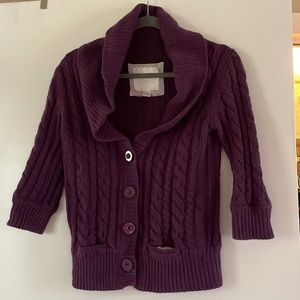 American eagle cardigan purple